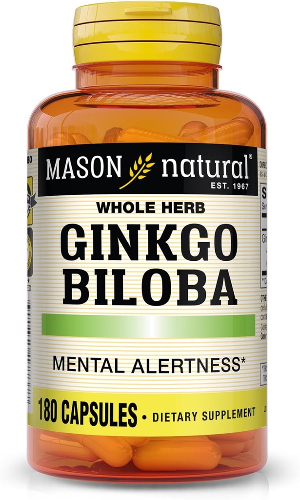 Mason Vitamini Ginkgo Biloba Kapsule, 180 Število