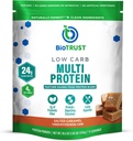 BioTrust Low Carb Protein Powder - Proteína de soro de leite illada saudable e Blend de caseína de herbas-Fed, Pasture-Raised Cattle, Enzimas Plus Digestivos - Caramel salgado, 14 Servicións