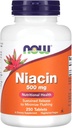 NOW Foods - Niacin 500 mg 250 schede (Pacchetto di 2)