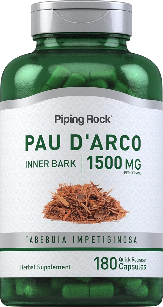 Piping Rock Capsules | 1500 mg | 180 pílulas | Inner Bark | Extracto Herb | Non-GMO, Gluten Free