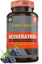 Kaibro Nutra Resveratrol Supplement, 1500mg Extra Strength Trans Resveratrol, Quercetin s japonskými Knotweed Extracts, Anti-Aging, Radiant Skin and Imunity Support, Vegan & Non-GMO, 90 Kapsule
