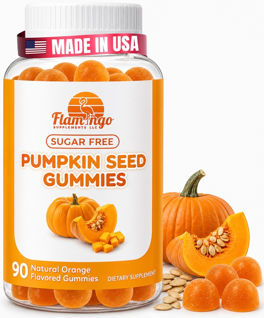 Pumpkin Seed Oil Gummies Sugar-Free Naturally Flavored- Pumpkin Seed Oil for Hair Growth, Bladder, Urinary Tract Support, Young Skin Supplement - Vegan, Halal Pumpkin Seed Extract- 90 Count