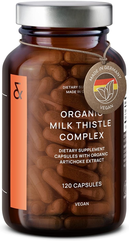 CLAV Organic Milteric Thistle & Aritishok คลาย Complex - Rich in Silymarin & Legars - service + Detox Supplement - 120 Capsoles (60 May Sourtive) - เวก้า - ผลิตในเยอรมนี
