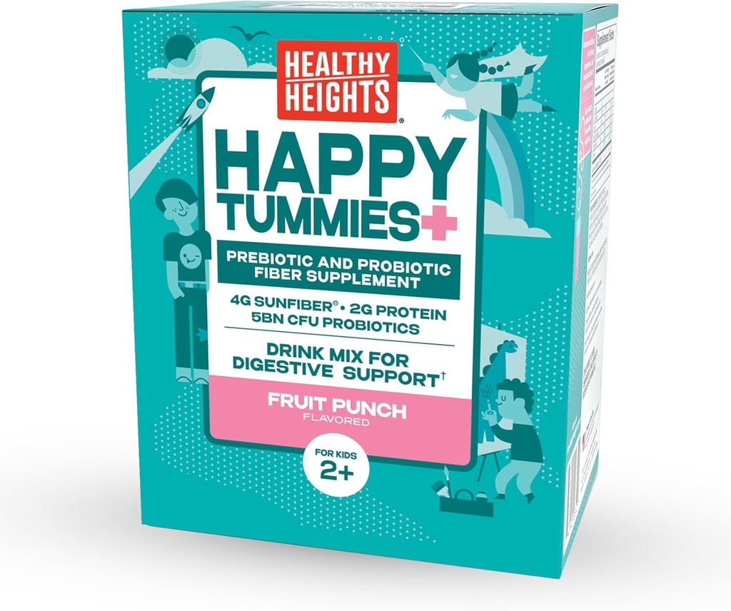 Zdravá výška Happy Tummies Prebiotický a Probiotický Fiber dodatek pro děti věku 2 +