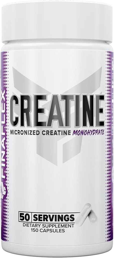 FINAFLEX Pure CREATINE - 150 kapsul - spodbuja mišično moč, velikost in zmogljivost - 100% Pure, Micronized Creatine Monohidrat - NSF Certified - 50 Serving