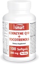 Supersmart - Coenzyme Q10 + Tokotrienols 300 mg dienā (Patented & Biopieejams) - CoQ10 papildinājums ar tokotrienolu - Palm Oil Extract - Nav GMO un Gluten - 100 Softgels