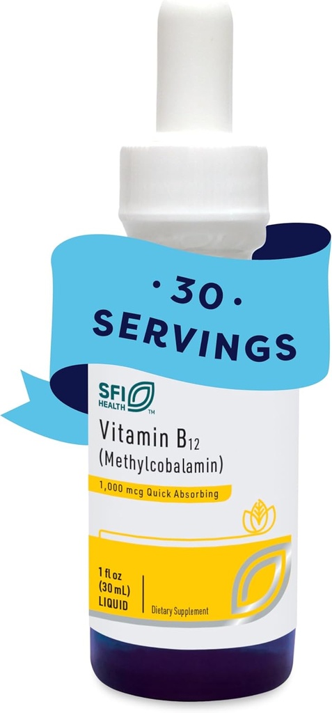 Klaire Labs SFI Salut Vitamina B12 Liquid llança 1mg - Methyl B12 Deixades, 1000mcg Active Meybalamin - Llid Liquid for Eficient A aviació - Hypoallgenic (30m / 1 fl)