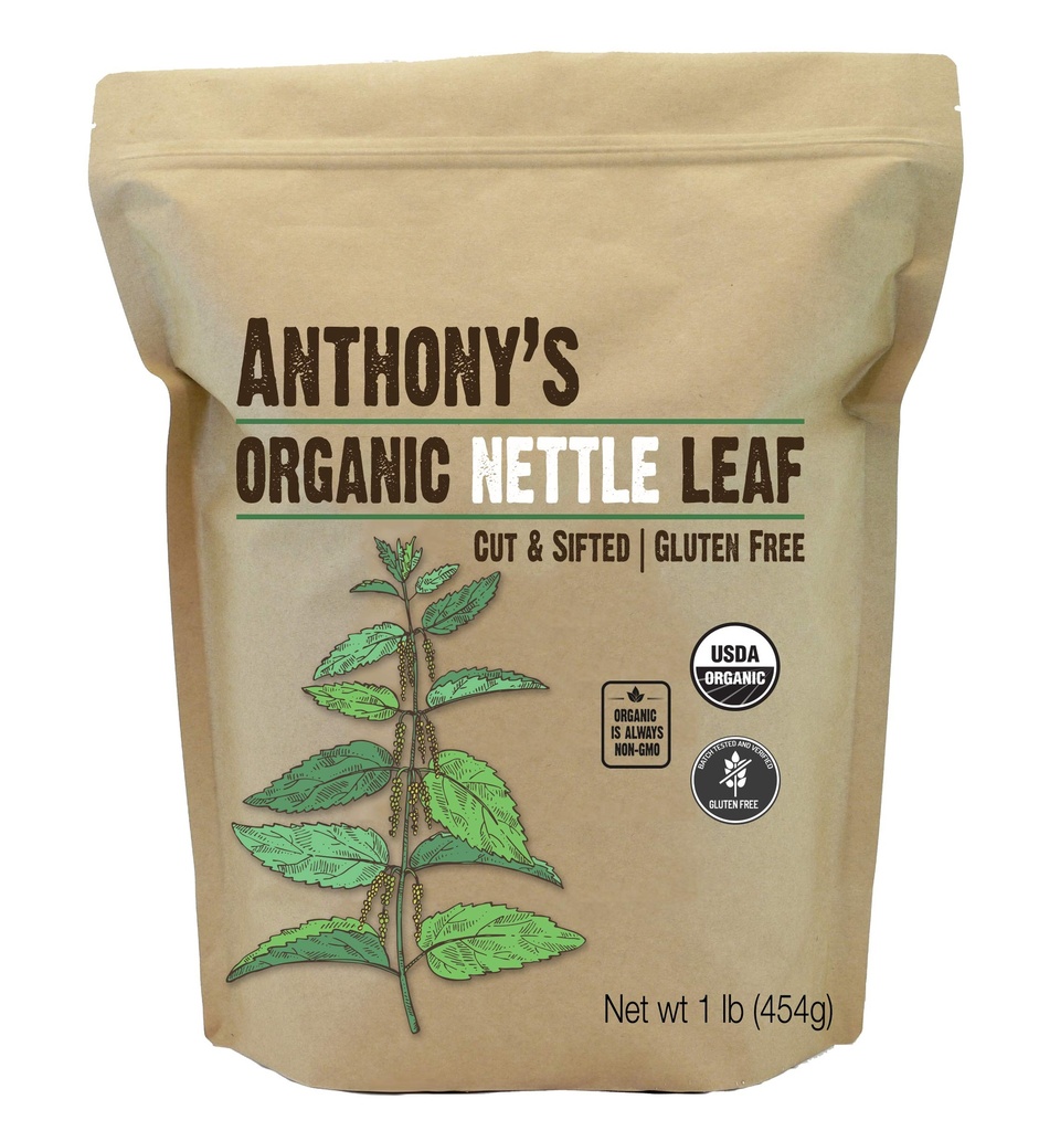 Anthony's Organic Nettle Leaves, 1 lb, Gluten Free, Non GMO, Cut & Sifted, Loose Leaf, Non Irradiated
