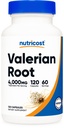 Nutricost Valerian Root Extract 120 Capsules for 60 Servings Per Bottle | Vegetarian, GMO Free and Gluten Free