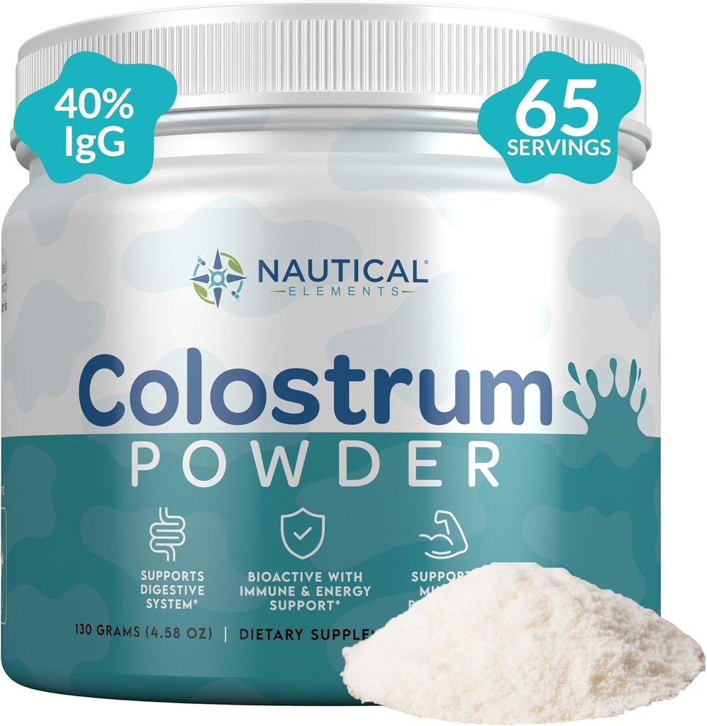 Pure Colostrum Toz 130g,% 40 IgG, 65 Hizmetler | İlk 4-6 Saat Sütü, Grass-Fed, Pasture Yükseltilmiş, Unflavored Bovine Colostrum Supplement from Midwest USA Farm | Calostro Bovino para Yetişkinos