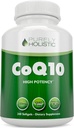 Rent Holistic Q10 100mg - 240 SoftGels - 8 månaders leverans - Ubiquinone Coenzyme Q10 Supplement - med ekologisk olivolja - Soy Free Co Q 10 - Tillverkad i USA