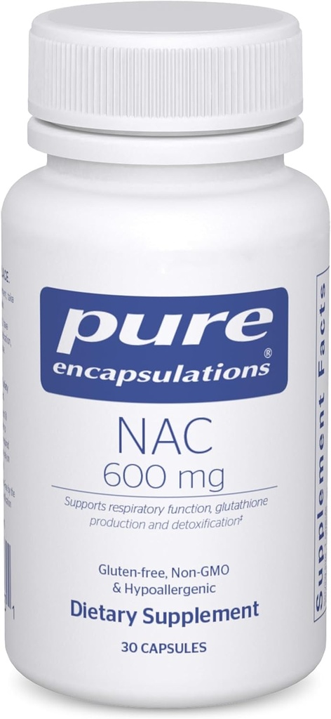 Ren indkapsling NAC 600 mg - N- acetyl cystein NAC supplement til lung sundhed & immunforsvar, leverstøtte & antioxidanter * - med Freeform N- Acetyl- L- cystein - 30 kapsler