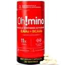 Oh!mino Essential Amino Acids Supplement, Caffeinated Capsules, All 9 EAAs, BCAAs, The Perfect Amino for Workouts, Amino Energy, and to Build Muscle, and Recover Faster