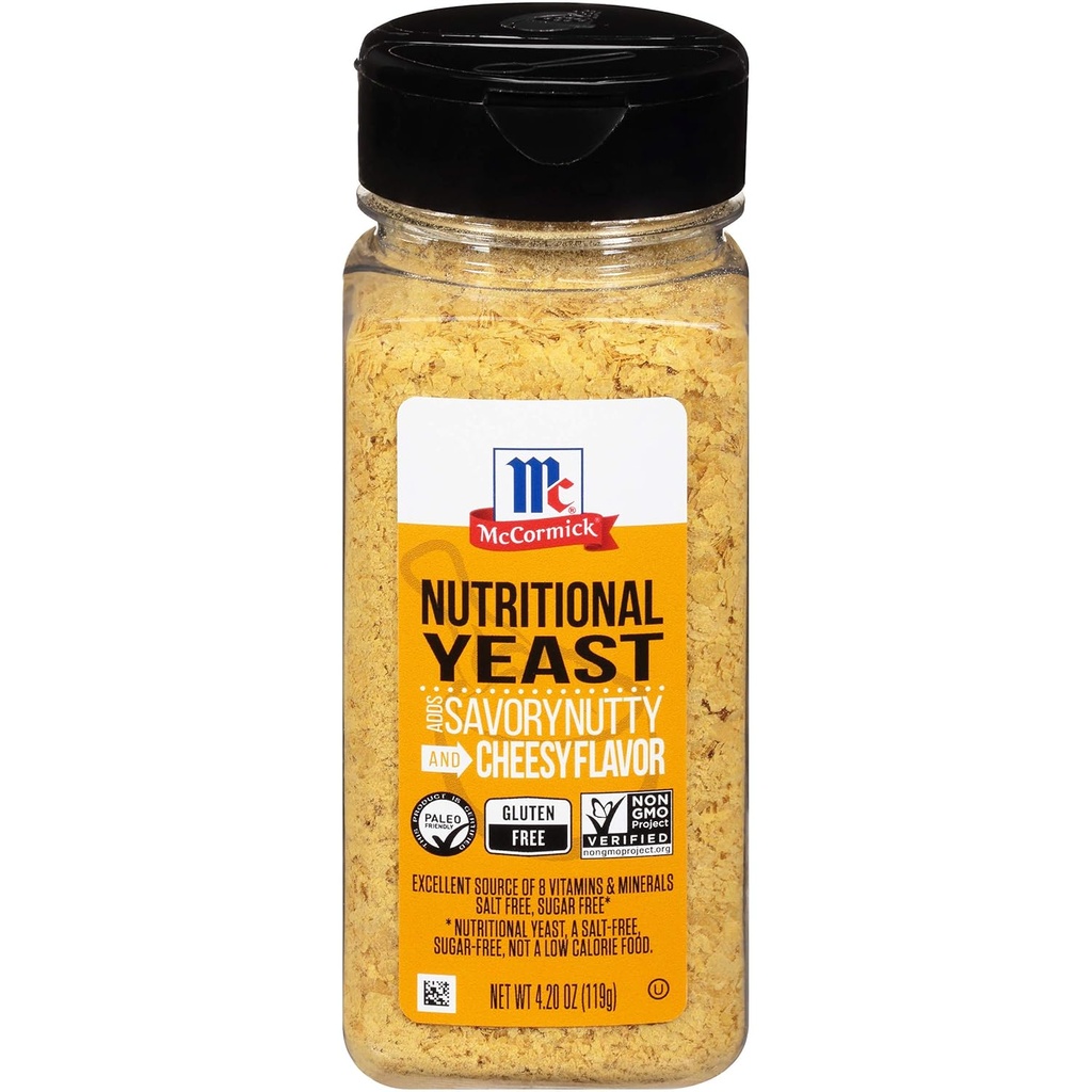 McCormick Nutritional Yeast (Sprinkle on Everyday מתכונים להוסיף Rich Umami Flavor), 4.2 oz