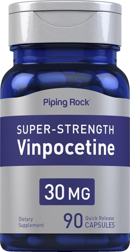 Pping Rock Vinpocetine 30mg 90 Capsules Super-Strength Supplement of Non-GMO, Глютен Безкоштовна