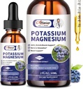2 Pack Potassium Magnesium נוזל - High Absorption Calm Magnesium Complex & Potassium Plus Calcium, ויטמין D3, Zinc for Leg Cramps & Bone & Immune Support - 4 Fl ozozozz