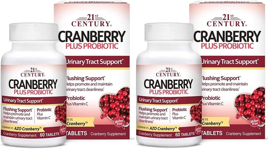 21 Century Cranberry Plus Probiotic Tablet, 2 Count