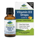 Liquid Vitamin D Drops - 2000 IU Vitamin D3 Supplement - Natural Orange Lemon Flavor in MCT Oil - Pure D3 for Adults and Kids - 1 oz
