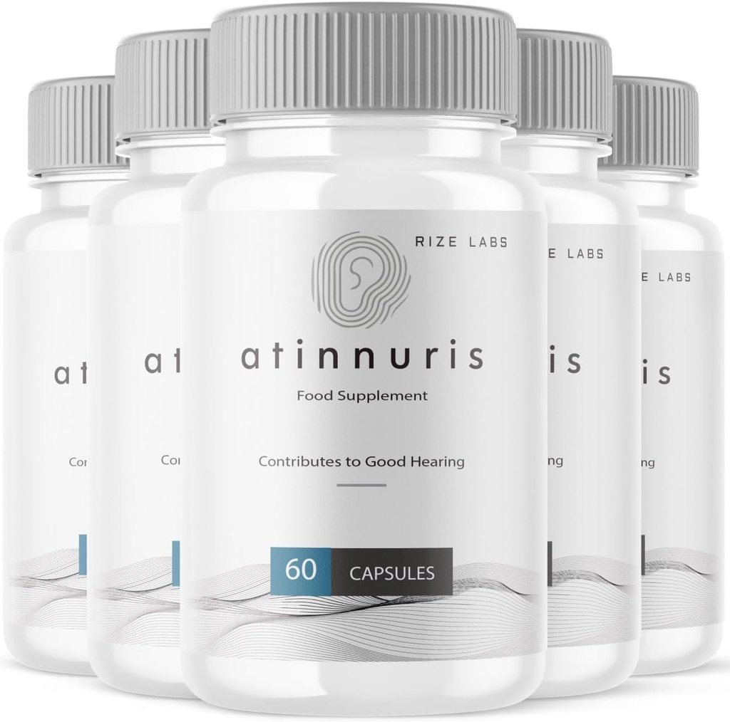 Os laboratorios de rize Atinnuris Capsules, Suplemento dietético para axudar a calmar os nervios do oído, apoiar a audición saudable, pílulas avanzadas de fórmula - Pack de 5 (300 cápsulas)
