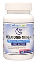 Wonder Laboratories Chewable Melatonin 10mg + B6 Fast Dissolve Helps You Fall Asleep Faster, Stay Asleep Longer 100 Count
