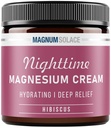 Magnesium Lotion – Hydrating Nighttime Cream Apply to Legs, Arms oder Chest - Topical Chloride USA Made and Safe for Kids (Hibiscus)