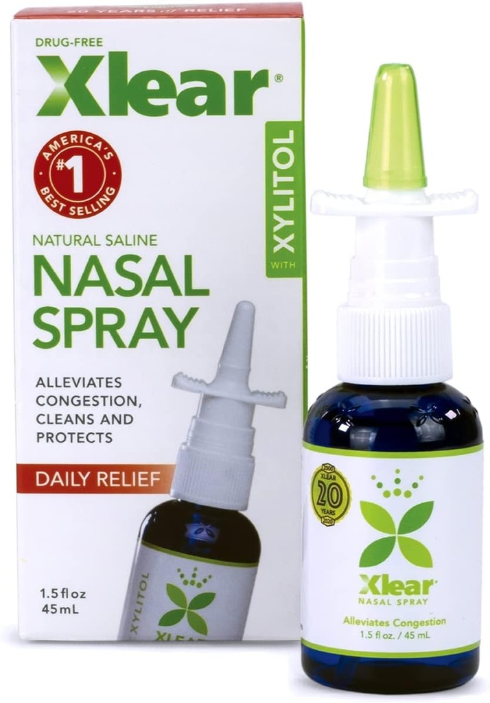 Xlear Natural Nasal Spray with Xylitol, 1.5 fl oz (Pack of 2)