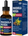 Rhodiola Rozea (Rodiola) ekstraktas lašai, natūralus Adaptogen Addition / W Ashwagandha, Ginseng, Šventasis Bazilikas, & Echinacea energijos, smegenų sveikatos, Immunty & Mood Support. 2oz
