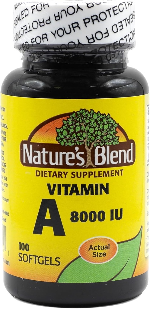 ויטמין A 8000 IU - 100 Softgels - תמיכה בריאות העין, Immune פונקציונלי for Vision Support