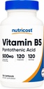 Nutricost Pantothenic Acid (Vitamin B5) 500mg, 120 Kapsul