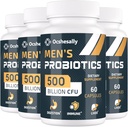 Probióticos para homens, 500 bilhões de UFCs e 12 strains Mens probiótico, com açafrão, cranberry, Goji - Probióticos para Saúde Digestiva, Gut, Imune & Bloating, Saúde Prostate & Urinary Tract, 240 Cápsula