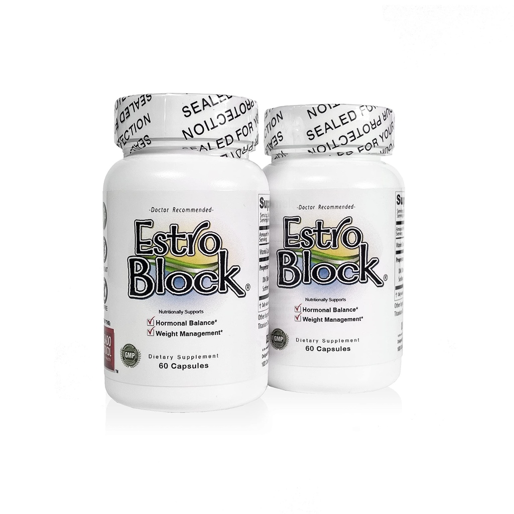 Estroblock - 2-Pack 120 Capsules Total - DIM & Indole 3-Carbinol for Natural Hormonal Hormone Balance, Acne - Anti Toxic Estrogen Aromatase Inhibitor Blocker. Vegan,Soy-Free, Dairy-Free, Non-GMO (2)