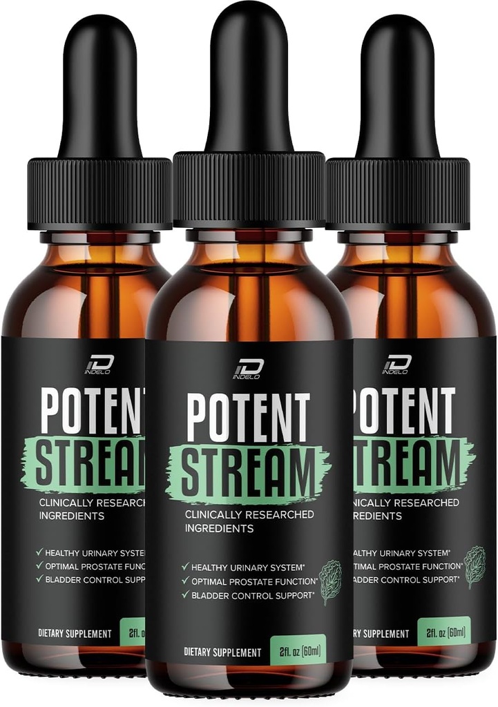Potenciální Stream Drops for Health - Příplatek potent Stream, Maximální síla Potenciální Stream Droppers, 2024 Nová lepší formulace, (3 Pack - 3 Měsíční dodávka)