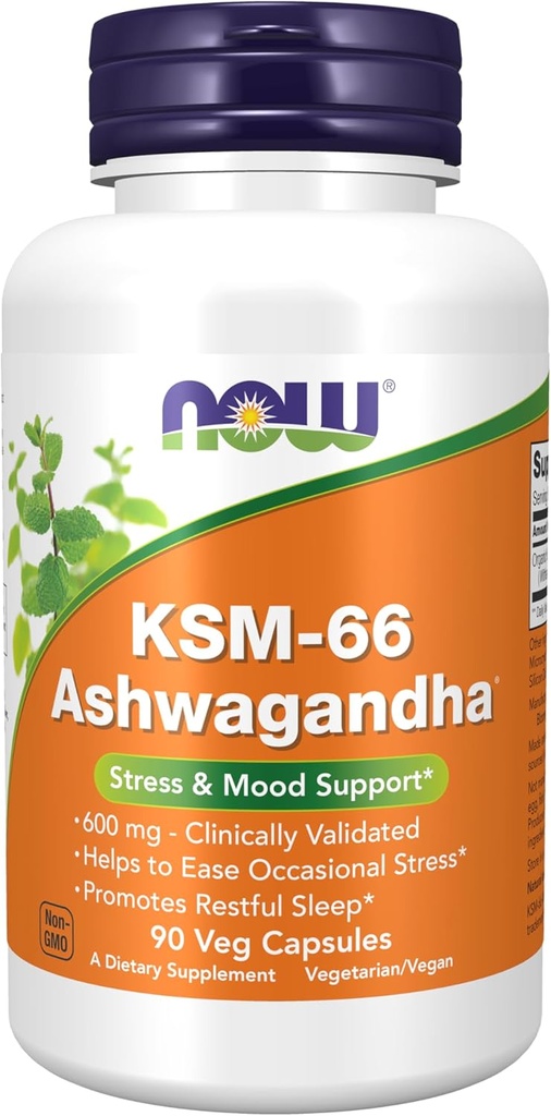 MAINTENANT Suppléments, KSM-66 Ashwagandha®, Stress and Sleep Support, 90 gélules
