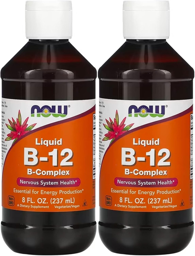 NOW Foods Vitamin B-12 Liquid, 8oz (Pack of 2)
