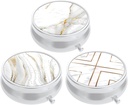 3 Pack Pill Box, Small Pill Case for Purse ' Pocket, Cute Travel Medicine Organizer, Portable Medicer Holder to Hold Vitamins, Medication, Fish Oil " supplement, White Marble