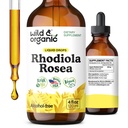 Wild & Organic Rhodiola Rosea Tincture - Rhodiola Rosea Supplement for Mood Support - Relaxing Root Extract Liquid Drops - Vegan, Sugar & Alcohol-Free - 4 fl oz