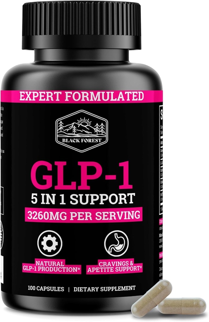GLP-1 Suplemento Apoio (GLP-1 Suplemento Mulleres) GLP Activar con GLP-1 Probiótico e extracto de té verde (5 en 1 GLP-1 Booster) 3260mg por porción (1 mes de subministración) para o soporte ao metabolismo