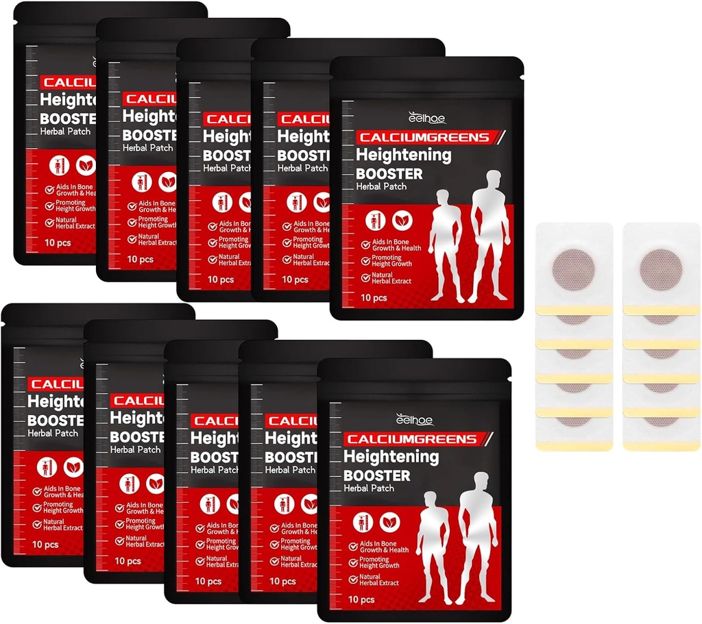 Kruidencalcium ondersteuning Patch, Verhogen Booster Herbal Patch,Hoogte Groei Patch, Herbal Hoogte verhogen voet Patch, bevorderen van de groei van skeletspieren (8pack)