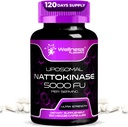 Nattokinasse suplementariment Capsules 5000 FU, Tercera-Party Test Natkinse Enzymes del Japó Natto Daily Benessing, suport d'Aligni 120 Compte (Pack de 1)