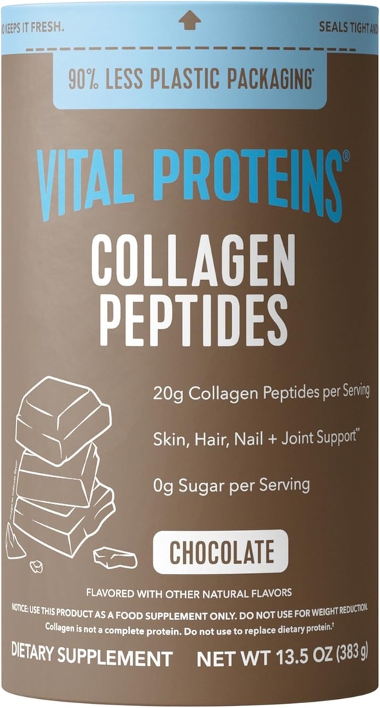 Vital Proteins Collagen Peptides Toz - Saç, Nail, Skin, Bone & Asiyalı Sağlık üçün Chocolate Toz, 13.5oz