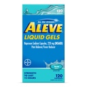 Aleve Liquid Capsules, Naproxen Sodium Capsules 220 mg (NSAID), Pain Reliever/Fever Reducer, Fast Pain Relief, 120 Count