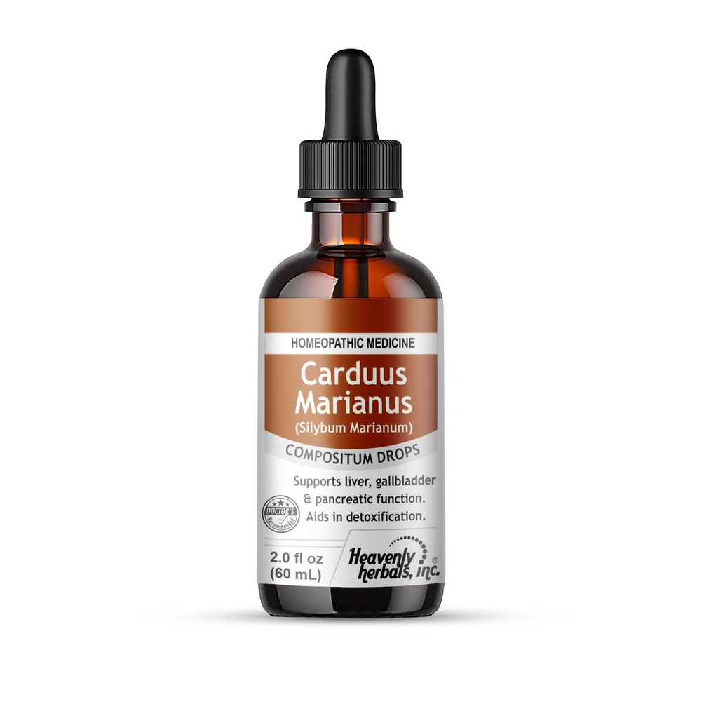 Carduus Marianus Compositum Homeopathic Drops, Supports Liver, Gallbladder & Pancreatic Function. Aids in Detoxification. 2.0 fl oz (Alcohol Free)