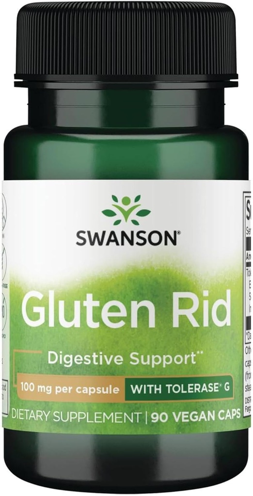 Swanson Gluten Rid with Tolerase G 100 Milligrams 90 Veg Capsules Enzyme