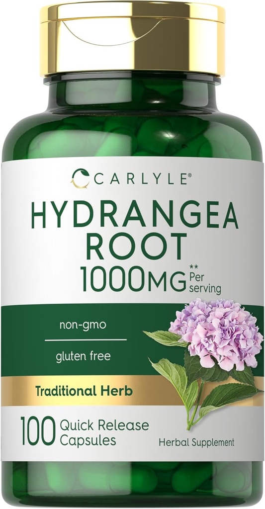 Carlyle Hydrangea Root Capsules | 1000 mg | 100 greve | Ikke-GMO, Glutenfri ekstrakt