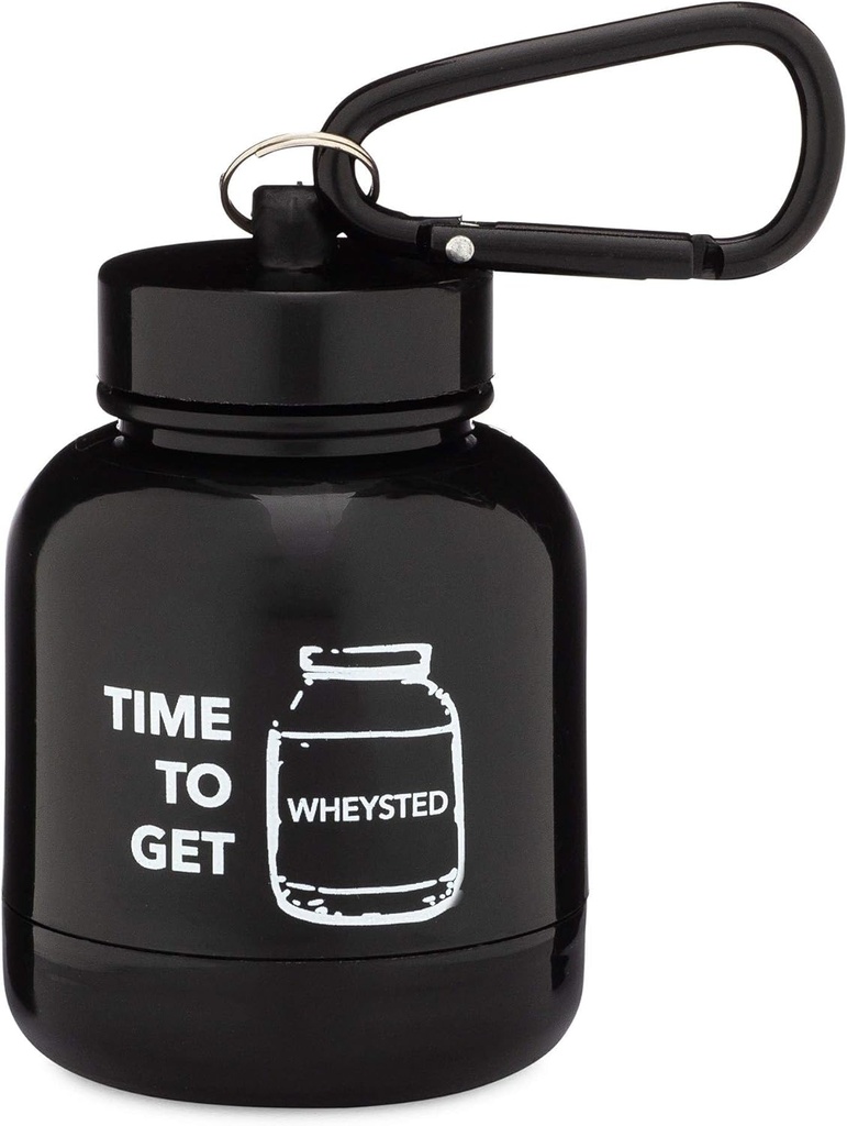 ONMYWHEY - Protein Powder & Supplement Funnel Keychain, kaasaskantav To-Go konteiner jõusaali, treeningu, fitness ja Travel - TSA heaks kiidetud, aeg saada Wheysted