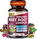 VEGATOT Beet Root *USA Made and Tested *הצטבר עם ג'ינסנג Maca Root Ashwagandha - Energy Stamina Immune Support (150 Count)