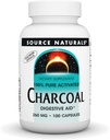 Source Naturals Charcoal - 100 % 순수 활성, 소화 보조 보조 - 100 캡슐