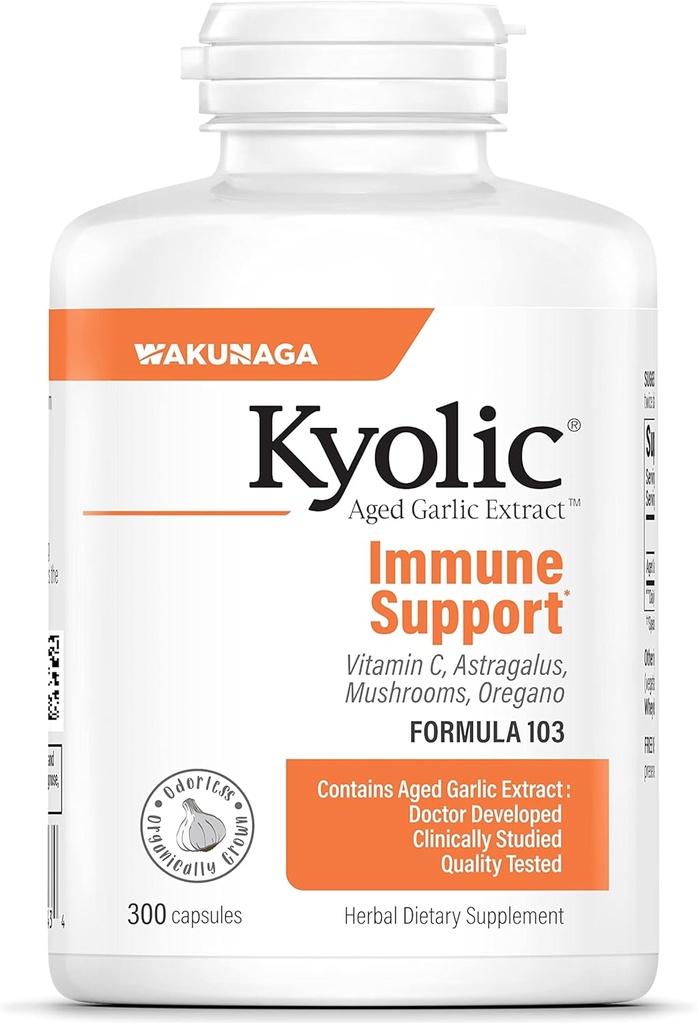 Kyolic Aged Bawang putih Ekstrak Formula 103, Dukungan Imune