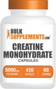 BulkSupplements.com Creatine Monohidrat Capsules - Micronizedtine Pills - Gluten Pulsuz, Xidmət başına 7 Capsules (5000mg), 420 Count (Paket 1)