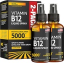 (2 pack) - 液态B12喷雾 5000 mcg - 维生素B12 亚语 - Vegan B12 维生素Spray - 甲基Cobalamin 维生素B12 液态Boosts Energy & Mood - Gluten-Free & Non-GMO